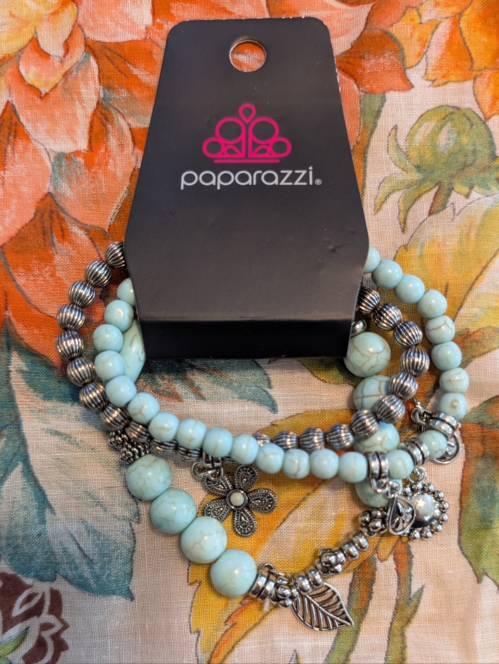 NWT Paparazzi Jewelry Lot Of Bohemian Floral And Gem Blue And Silver Jewelry - Picture 3 of 9